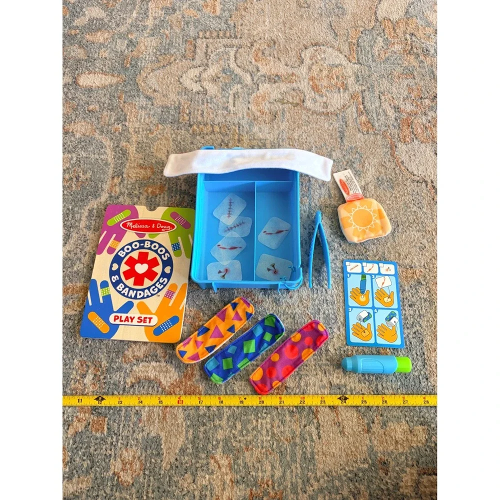 Melissa & Doug Boo-Boos & Bandages Reusable First Aid Pretend Play Set Kids Toy